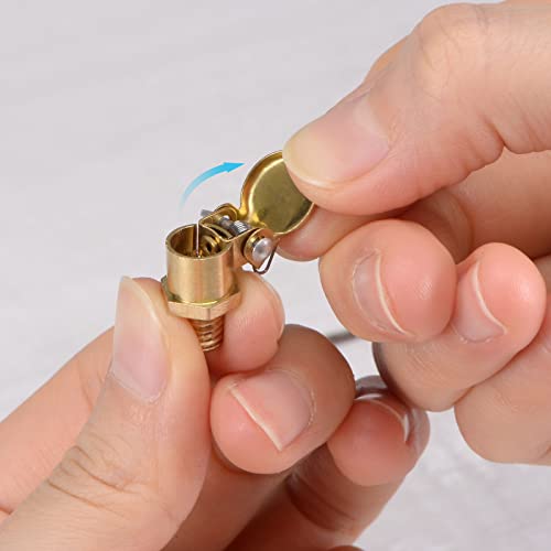 uxcell Spring Grease Oil Cup Cap M6x1 Male Thread Copper Machine Parts 4Pcs