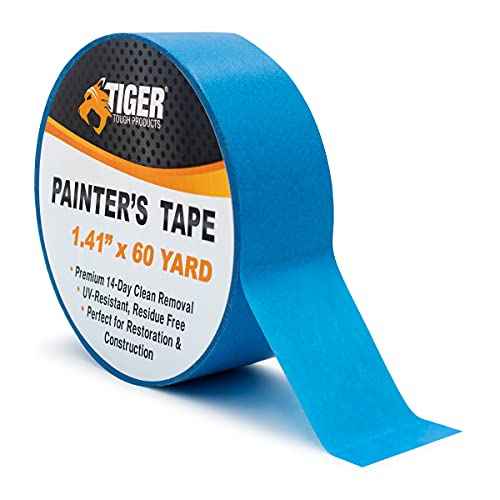 Tiger Tough Professional Multi-Use Blue Painters Tape, 1.41 Inches x 60 Yards (1 Roll)