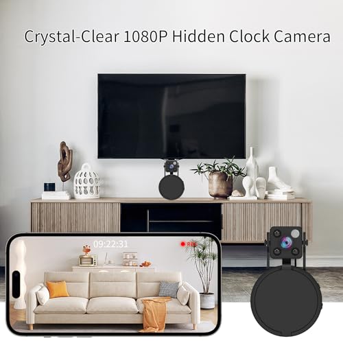 Mini Hidden Spy Camera - FHD 1080P - Small Nanny Cam for Home Security, Indoor/Outdoor Use - Night Vision