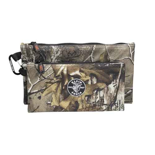 Klein Tools 55560 Zipper Bags, Camo Bags are 12.5 and 10-Inch, 1680d Ballistic Weave Camouflage 2-Piece