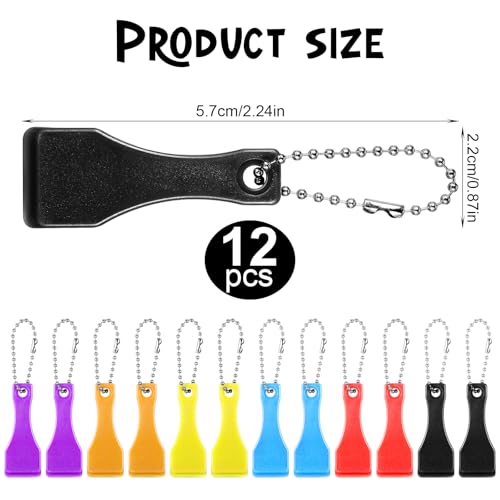 12PCS Lottery Ticket Scratcher Tool, Plastic Plastic Scraper Tool Keychain Scoop Shape Lotto Scratcher Tool Scraper for Lottery Ticket Lotto Scratcher Keyring for Tickets Stickers Labels Films