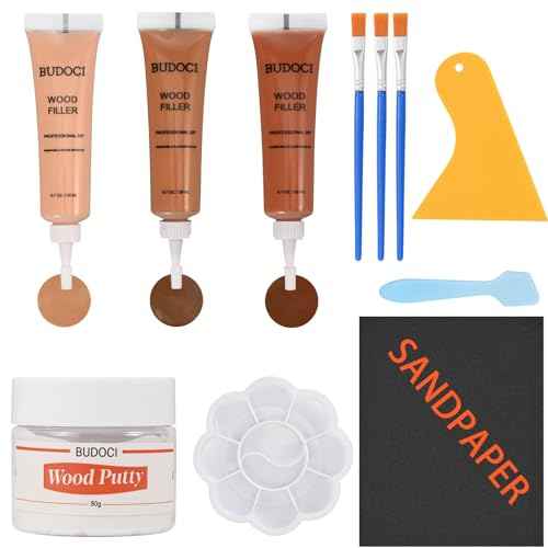 3 Colors Wood Filler Repair Kit,Wood Putty and Woods Filler Laminate Floor Repair Kit for Scratch Cover & Restore Laminate Scratch, Cracks, Hole, Restofinisher Wooden Door, Furniture, Table, Cabinet