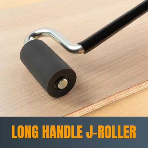 POWERTEC 12-Inch Long Handle J-Roller for Laminate & Veneer Installation | 1 Pack
