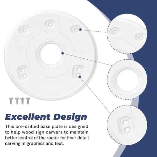 PR110 Palm Router Subbase, Router Base Plate with Screws for BOSCH RA Threaded Templet Guides, Router Guard Base Plate for Bosch GKF125CE, PR001, PR101, PR10E, PR20EVS, RA1051
