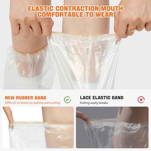 Disposable Waterproof Shoe Covers for Rain, 10 Pairs of Clear Durable Non-Slip Plastic Rain Boot Covers for Men & Women for Use in Water Parks, Commuting and Travel (clear, adults)