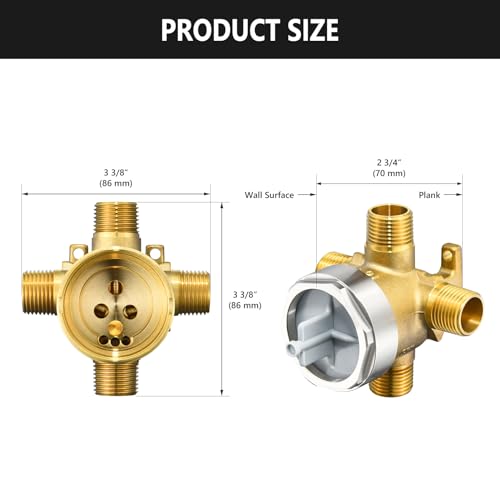 R11000 Diverter Rough-In Valve for 3- or 6-Setting Shower Diverters - Brass
