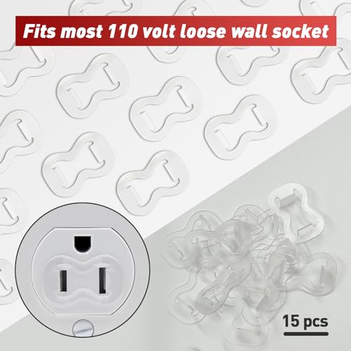 15-Pack Loose Outlet Fix Plug - Secure Power Connection Prevents Loose Sockets