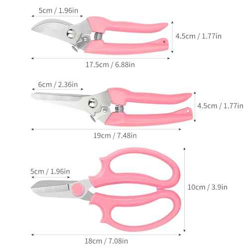 Garden Scissors 3Pcs Floral Shears with 3 Different Blades,Floral Scissors with Comfortable Grip Handle for Cutting Flowers Trimming Plants