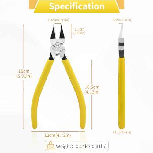BOOSDEN Small Wire Cutters 2 Pack, 6 inch Wire Cutting Pliers, Dikes Spring Loaded Side Cutters, Flush Cut Pliers, Precision Wire Cutters for Crafting/Artificial Flowers/Jewelry Making