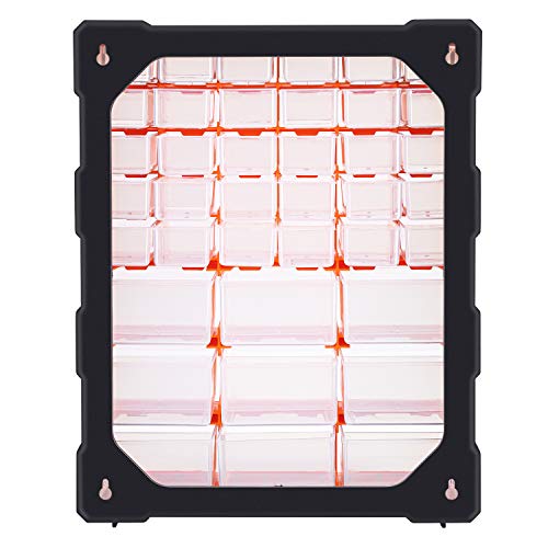 Amazon Basics 39-Drawer Wall Mount Cabinet Organizer, 15" L x 6.3" W x 18.6" H