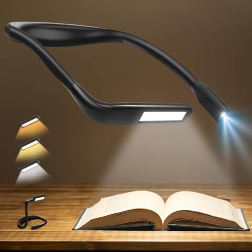 EastPin Black Rechargeable Neck Reading Light with Stepless Dimming
