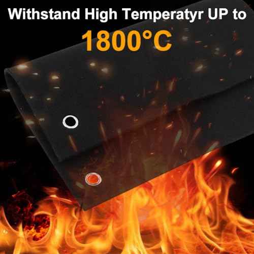 2Packs Welding Blanket Fireproof, 12" x 12" Opening Shape Welding Mat Up To 1800¡ÆF, Brazing Heat Shield for Torch, Flame Retardant Protective Mat for Solder Plumbers HVAC Torch Protector