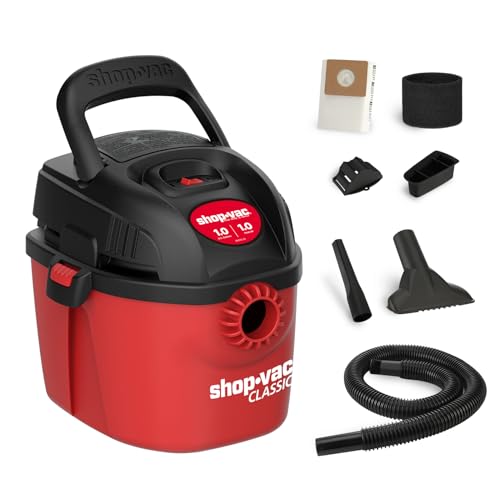 Shop-Vac Red 1 Gallon 1 Peak HP Wall Mount Wet Dry Vacuum - Portable