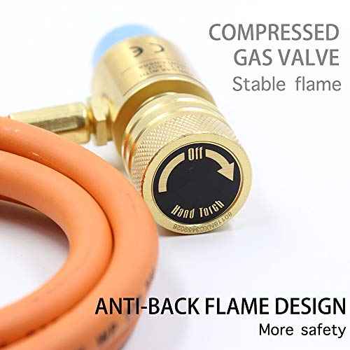 Double Valve Self-Ignition MAPP And Propane Torch With 60 inch Hose And Stainless Steel Head For Soldering