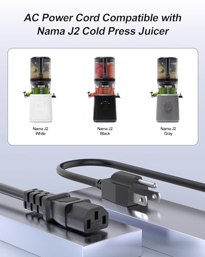 POANES Replacement Power Cable for Nama J2 Juicer, 3.9 ft AC Cord, 3-Prong