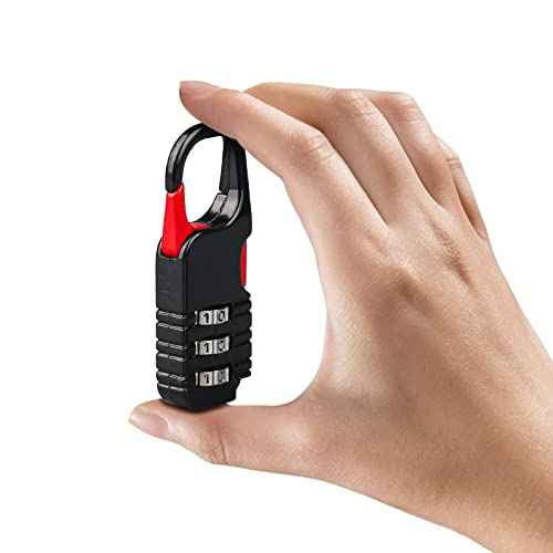 Mini Padlock, BARRYSAIL 3 Pcs Small Locks Set with 3 Digits Combination for Kids Diary Backpack Zipper (Black+Blue+Pink)