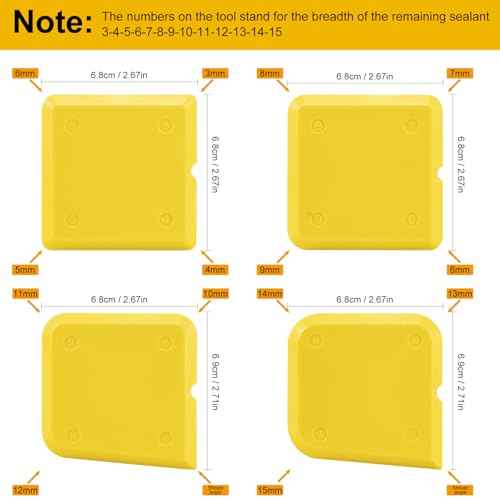 Silicone Caulking Tool Kit, 4 Pieces Caulk Tool Set of Caulk Finishing Tool Grout Sealer Applicator Caulk Smoothing Tool for Kitchen Shower Room & Bathroom Caulk,Compatible with Caulk Remover Tool