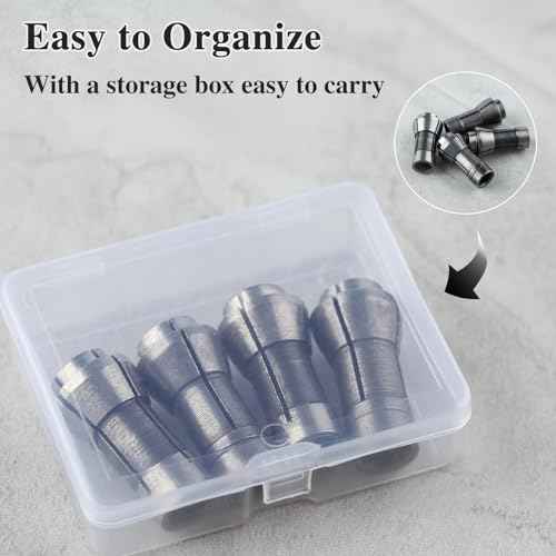 4 Pcs Die Grinder Collet Grinding Machine Clamping Collet Adapter 1/4" and 1/8" Arbors Shank, 2 Pack 3mm and 2 Pack 6mm Grinding Machine Clamp Engraving Chuck Die Grinder Tool