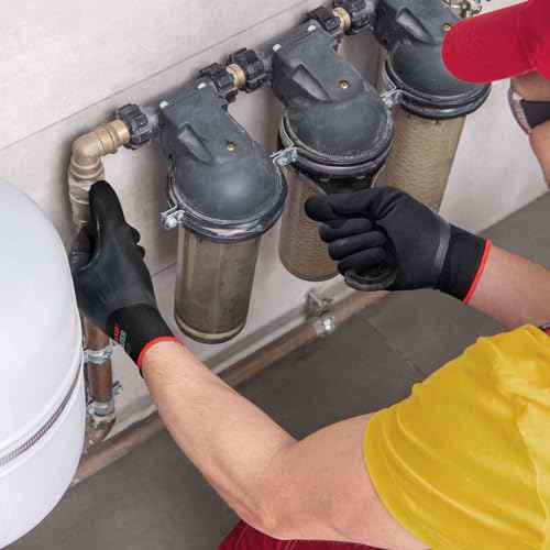 KAYGO Waterproof Work Gloves for Men and Women, Rubber Coated Non-slip Working Gloves for Garden, Outdoor Construction,KG150,Black,L