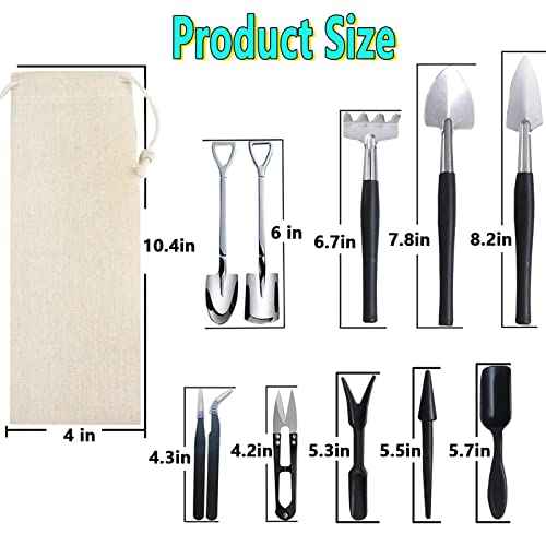 12 Pcs Succulent Tools Set Mini Transplanting Garden Tools Kit for Indoor Gardening Flower Pot Cactus Care