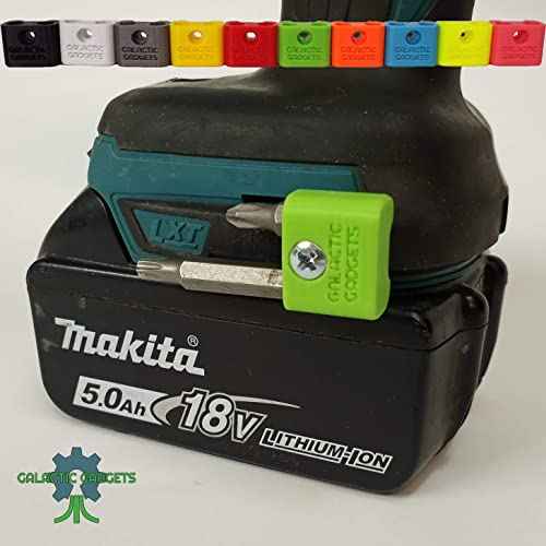 Galactic Gadgets Magnetic Bit Holder for Makita 18V Drill/Driver, Side Mounted, Strong Magnets, Low Profile Design (Black)