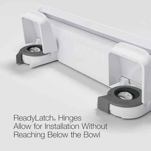 KOHLER 4636-RL-0 Cachet ReadyLatch Elongated Toilet Seat Slow Close, Soft Close Toilet Seat Quiet Lid, Contoured Grip-Tight Bumpers Installation Hardware, Apartment Essentials, White