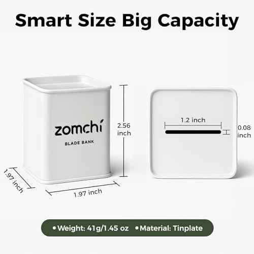 ZOMCHI Razor Blade Bank for Safety Razor Blade Storage, White