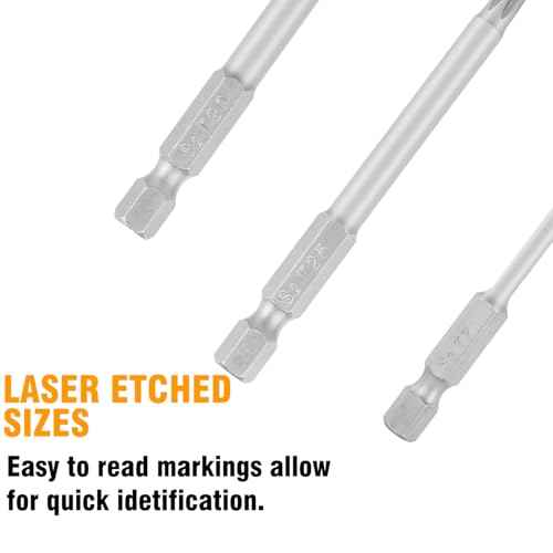 11 Piece Torx Head Screwdriver Bit Set - 1/4 Inch Hex Shank T6 T7 T8 T9 T10 T15 T20 T25 T27 T30 T40 Torx Head Screwdriver Drill Set,S2 Steel 3 Inch Long Drill Bits