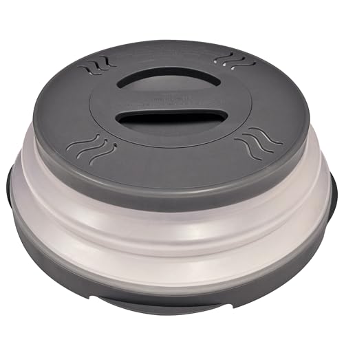 Hover Cover Magnetic 12-Inch Collapsible Microwave Splatter Cover - Gray, Full Size