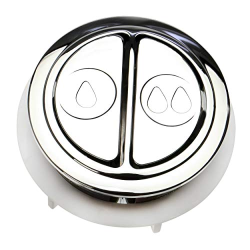 Fluidmaster Dual Flush Valve Replacement Button - 1 Pack Chrome Finish for 3” Toilets
