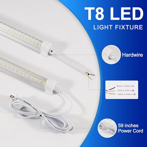 XLNYUUI 4FT 2-Pack LED Shop Lights 50W Daylight 7000LM Garage Warehouse Workbench