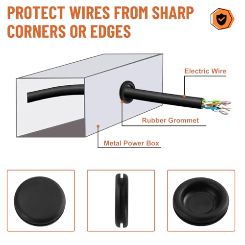 210PCS Rubber Grommet Kit for Wiring and Automotive Protection - 7 Sizes