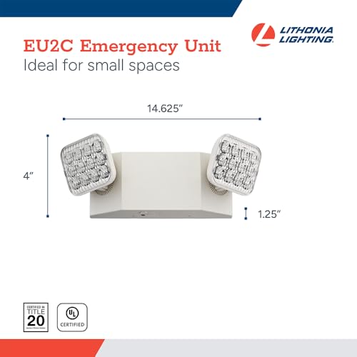 Lithonia Lighting Basics LED Emergency Light - White, Square, Adjustable Heads, 120/277V, Generation 3