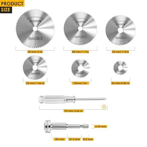 Cutting Wheel for Drill 1/4 Inch Hex Shank Rotary Drill Saw, 6Pcs HSS Saw Blades for Drills Rotary Tools