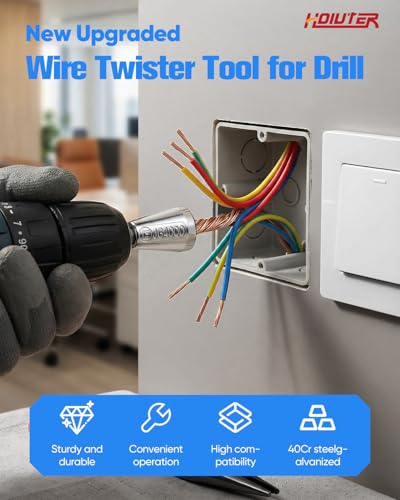 2 Pack Upgraded Wire Twister Tool for Drill - Heavy Duty Wire Nut Twisting