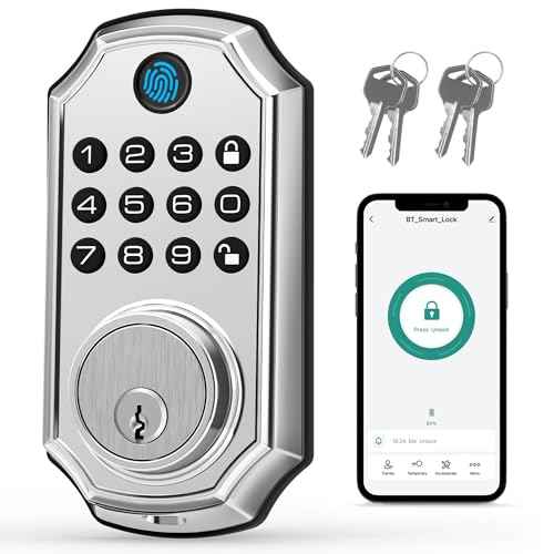 LOCK&SOLVER Keyless Entry Door Lock, Smart Lock for Front Door, Keypad Fingerprint Doorlock, App Remote Control, One-Time Code, Auto Lock, Easy Installation with Video Guide, Rust-Resistant Zinc