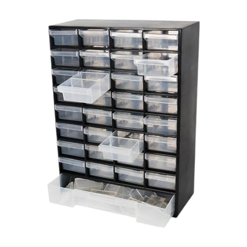 Drawer 33-Compartment Storage Box Organizer Cabinet – Black, Wall-Mount