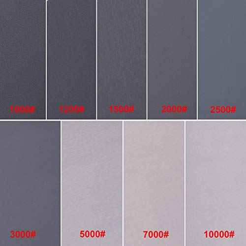 AUSTOR 63 Pcs Wet and Dry Sandpaper Assorted 1000, 1200, 1500, 2000, 2500, 3000, 5000, 7000, 10000 Grit Abrasive Paper Assortment Sanding Sheets for Automotive Sanding Wood Furniture Finishing