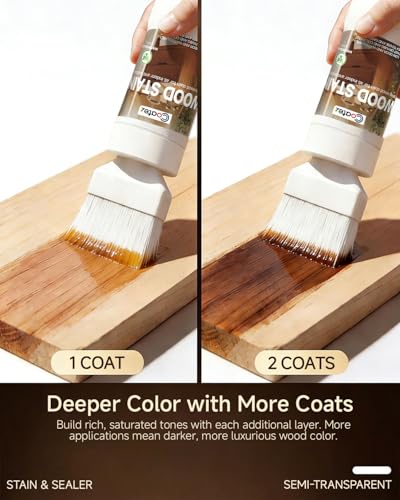 COATEZ Brown Walnut Wood Stain & Sealer in One - 6.35 Fl Oz, Indoor & Outdoor Finish