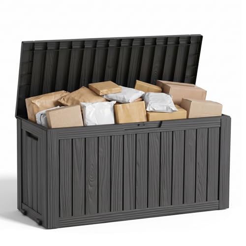 Vixzen Lockable Outdoor Storage Box 130 Gallon Capacity - Black