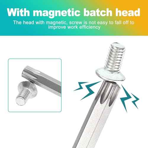 11-Piece 3-Inch Long Security Torx Bit Set, Magnetic Tamper-Proof Screwdriver Bits, S2 Steel, 1/4 Hex Shank, Torx Driver Set for Impact Drivers & Drills, Professional Grade