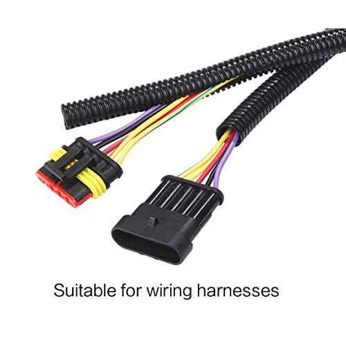 Alex Tech 25ft - 1/4 inch Split Wire Loom Tubing - Black