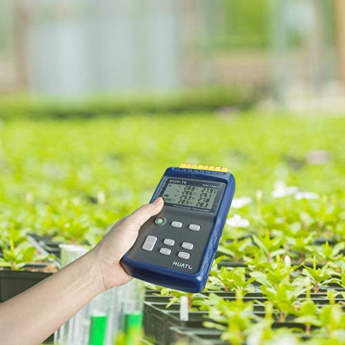 HUATO S220-T8 Eight Channel Thermocouple Data Logger with External Power Supply and 3 Points NIST Traceable Certificate, Measuring Range -200 to 1800°C