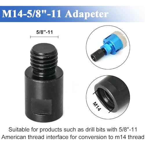 2Pcs M14 to 5/8"-11 Angle Grinder Arbor Adapter, M14 Female to 5/8"-11 Male Thread Adapter Converter for Connection Accessories