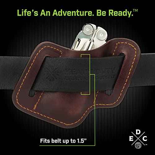 Multitool Sheath, Leather Case Pouch for Belts - Compatible with Full Size Leatherman, Gerber, SOG and Similar Sized Multitools - Canted, Easy Slide