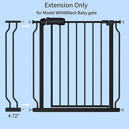 Fairy Baby Safety Gate 4.72 inch Extension for Walk Through Baby Gate Auto Close Child Safety Gates Extension Black