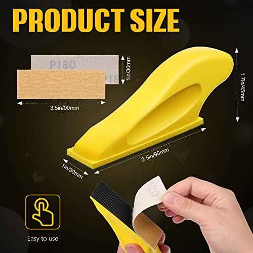 Micro Sander Kit 3.5"x1" Mini Sander for Small Projects Micro Detail Handle Sanding Tools 120 Sheet Sandpaper for Wood DIY Handicrafts Polishing Sanding (P80/P120/P180/P240/P400/P600)