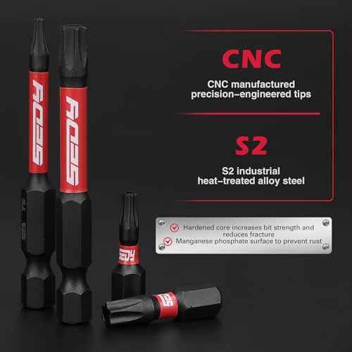 25-Piece Torx Bit Set, 1''&2.5'' Security Tamper Proof Torx Impact Screwdriver Bits, T5-T40 CNC Machined Magnetic Tips, S2 Steel Star Bit, High Torque Strength Precision Tools with Storage Box