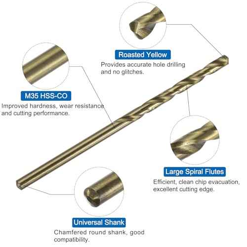 uxcell Metric Tap & Drill Bit Set, 2pcs M3 x 0.5 Spiral Point Thread Taps Titanium Coated and 2pcs 2.5mm Twist Drill Bits Roasted Yellow, Screw Tapping Threading Tools