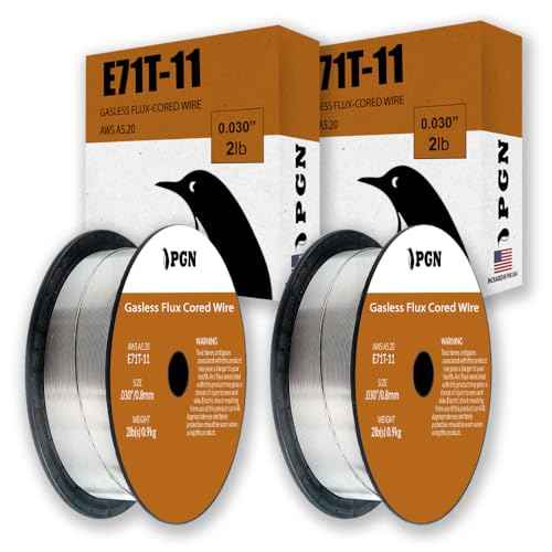 (2 Pack) PGN Flux Core Wire .030 - E71T-11 .030 Inch, 2 Pound Spool - Gasless Mild Steel Welding Wire with Low Splatter - For All Position Arc Welding